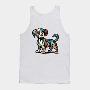 Pop art dog illustration. cubism illustration of a dog Tank Top